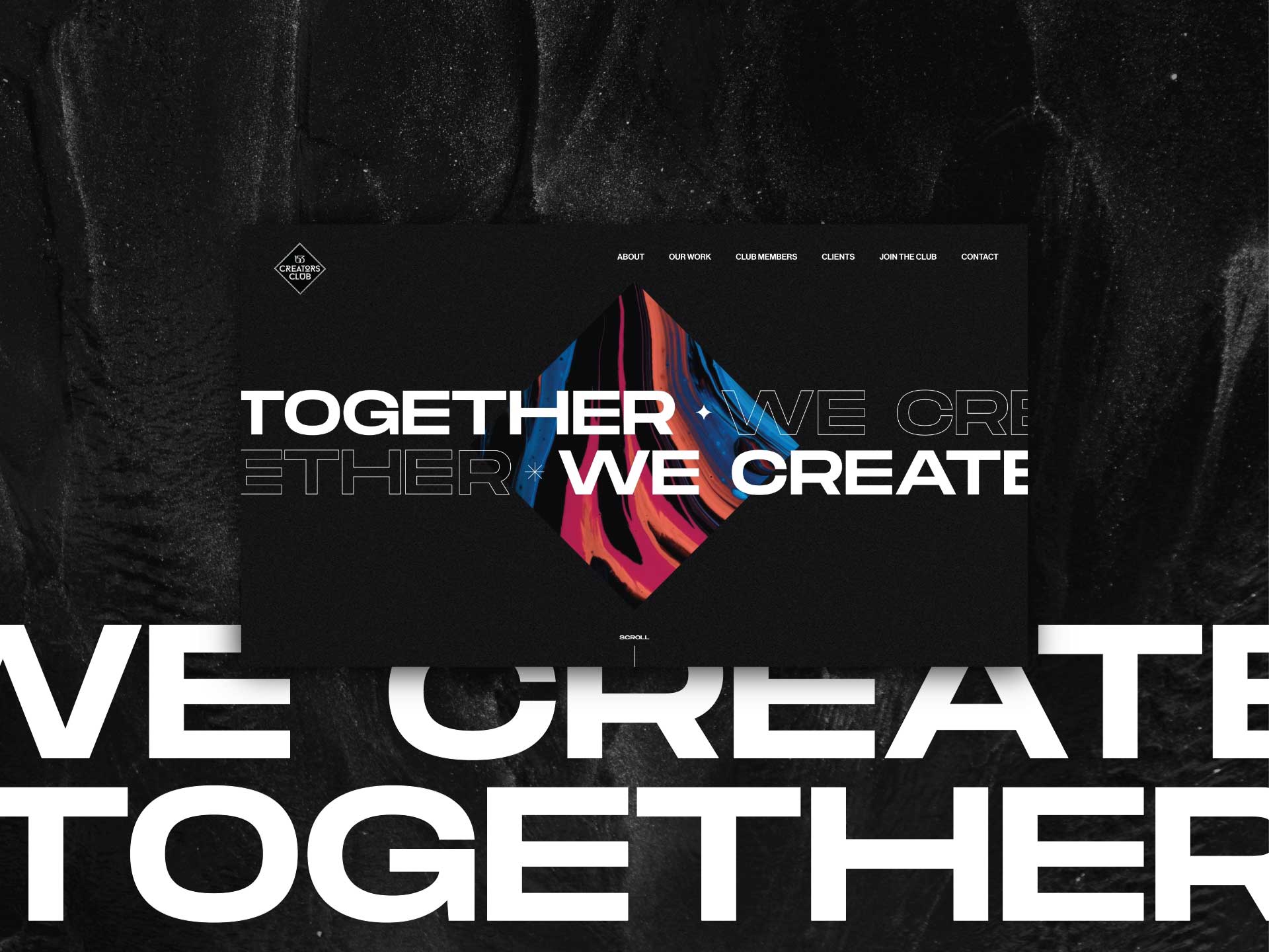 The image showcases dynamic visuals, bold text and abstract elements. The design highlights a collaborative and innovative spirit for the brand “153 Creator Club”, crafted by a leading creative digital marketing agency in Malaysia.